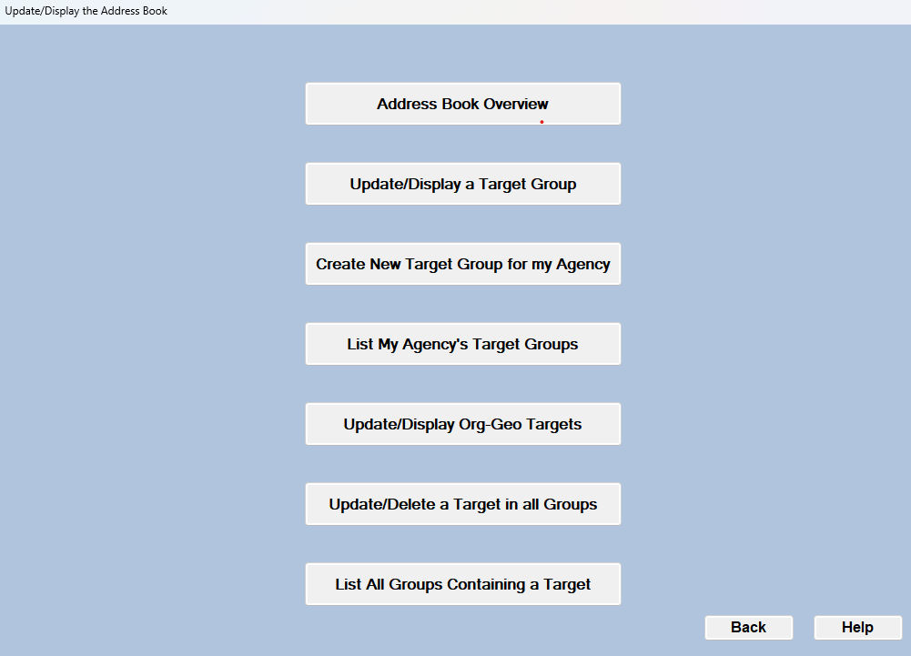 Update / Display Address Book