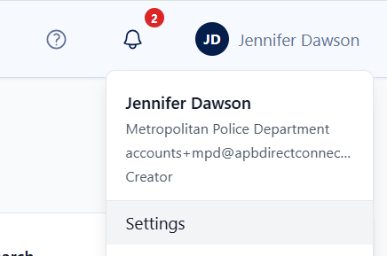 Profile icon (upper right)